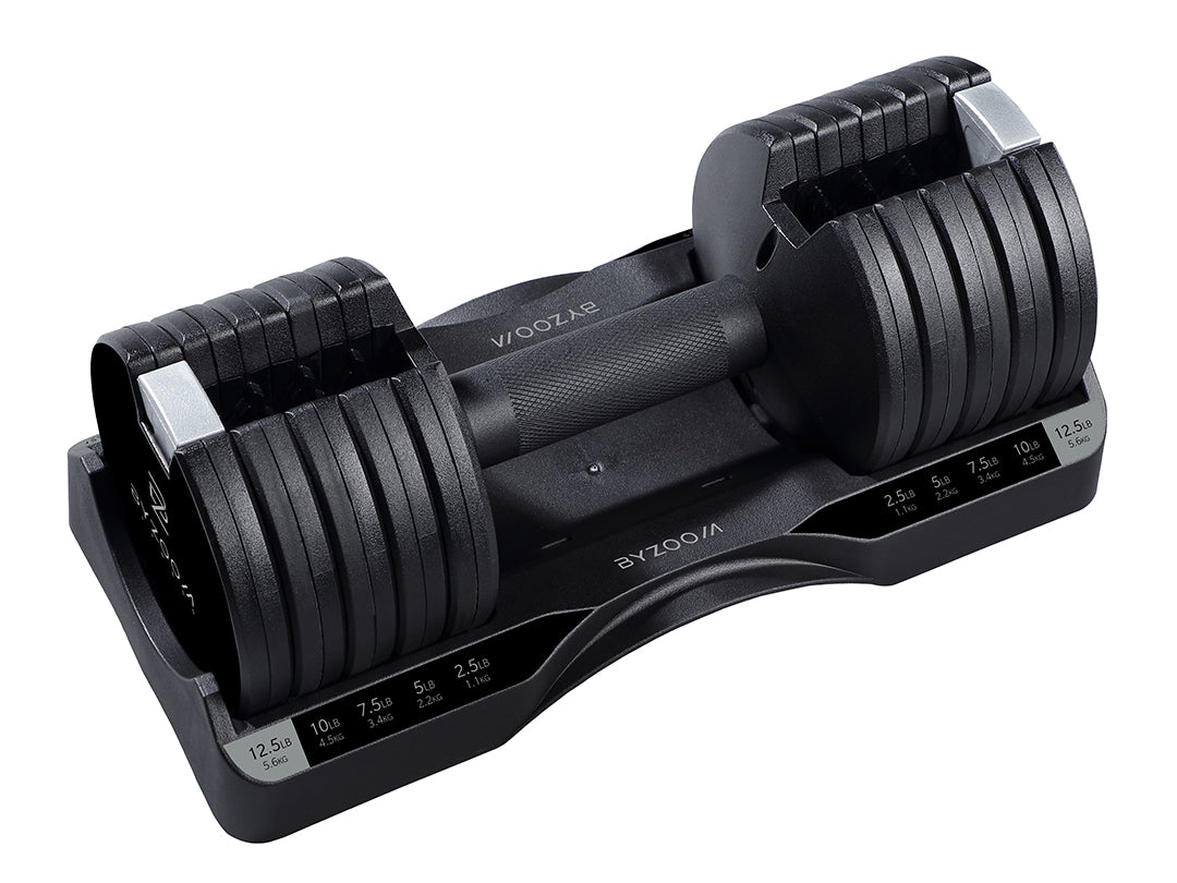 Five Weight Adjustable Dumbbell (Buy 2 for a Pair) (12.5LB, 5.6KG) - Black