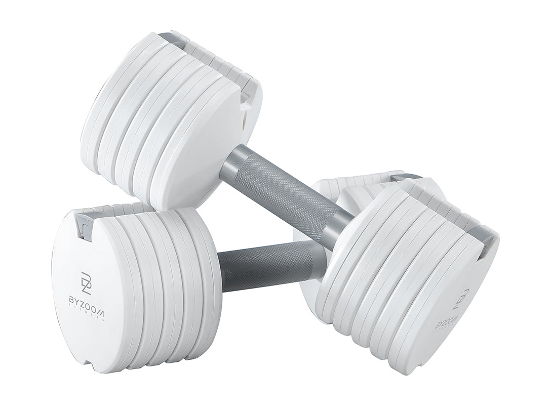 5.6KG 12.5LB Adjustable Dumbbell White Byzoom Fitness Byzoom Fitness EU